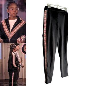 Blackish's Diane's MAJE Porto Sporty Fem M Stripe Black Jogging Pants Size 40/L